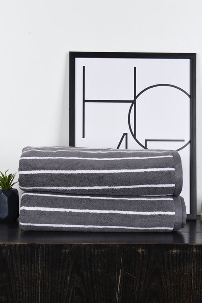 Gray Stripes Cotton Towel